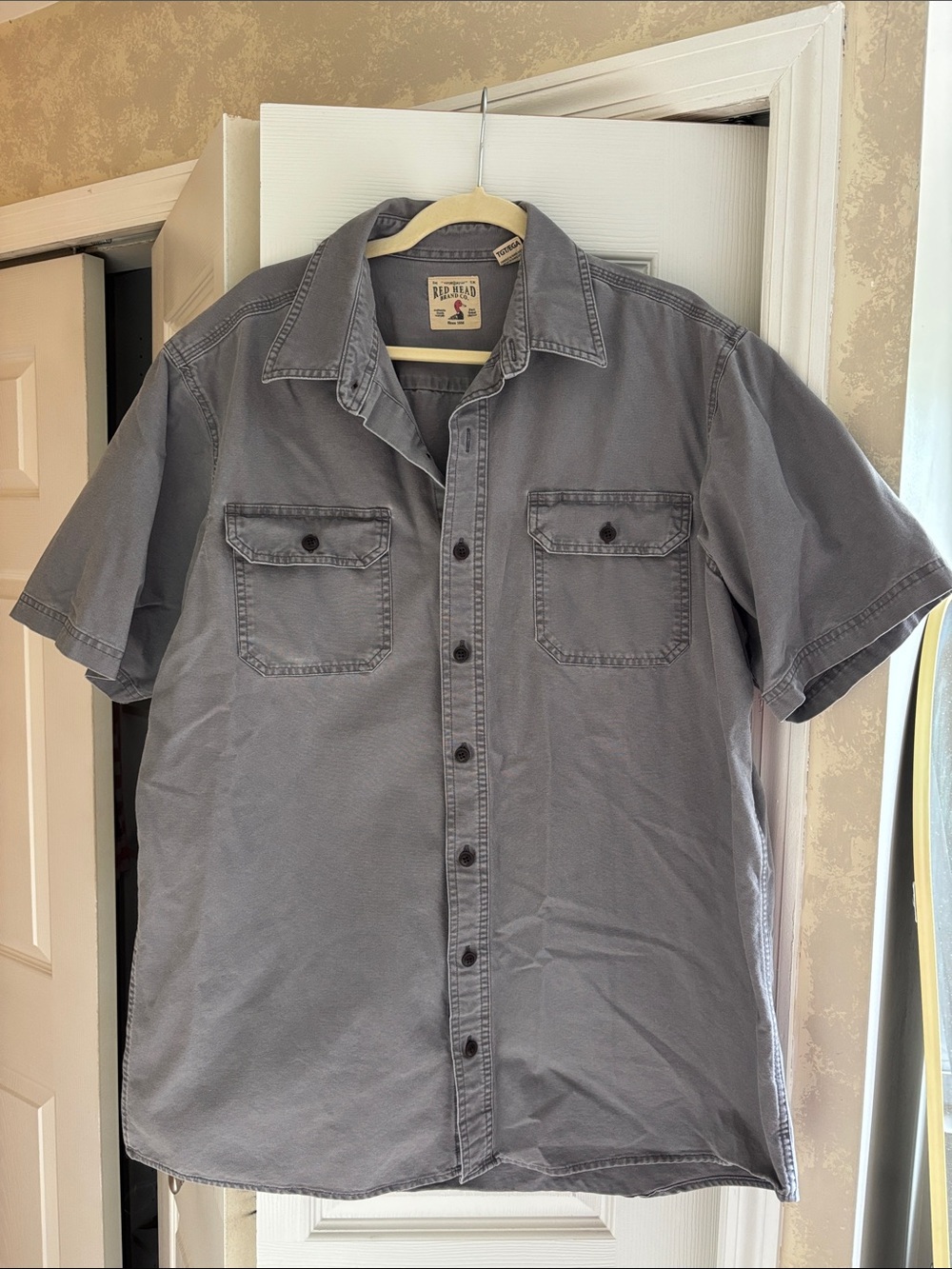 RedHead Gray Short-Sleeve Casual Button-Down Shirt